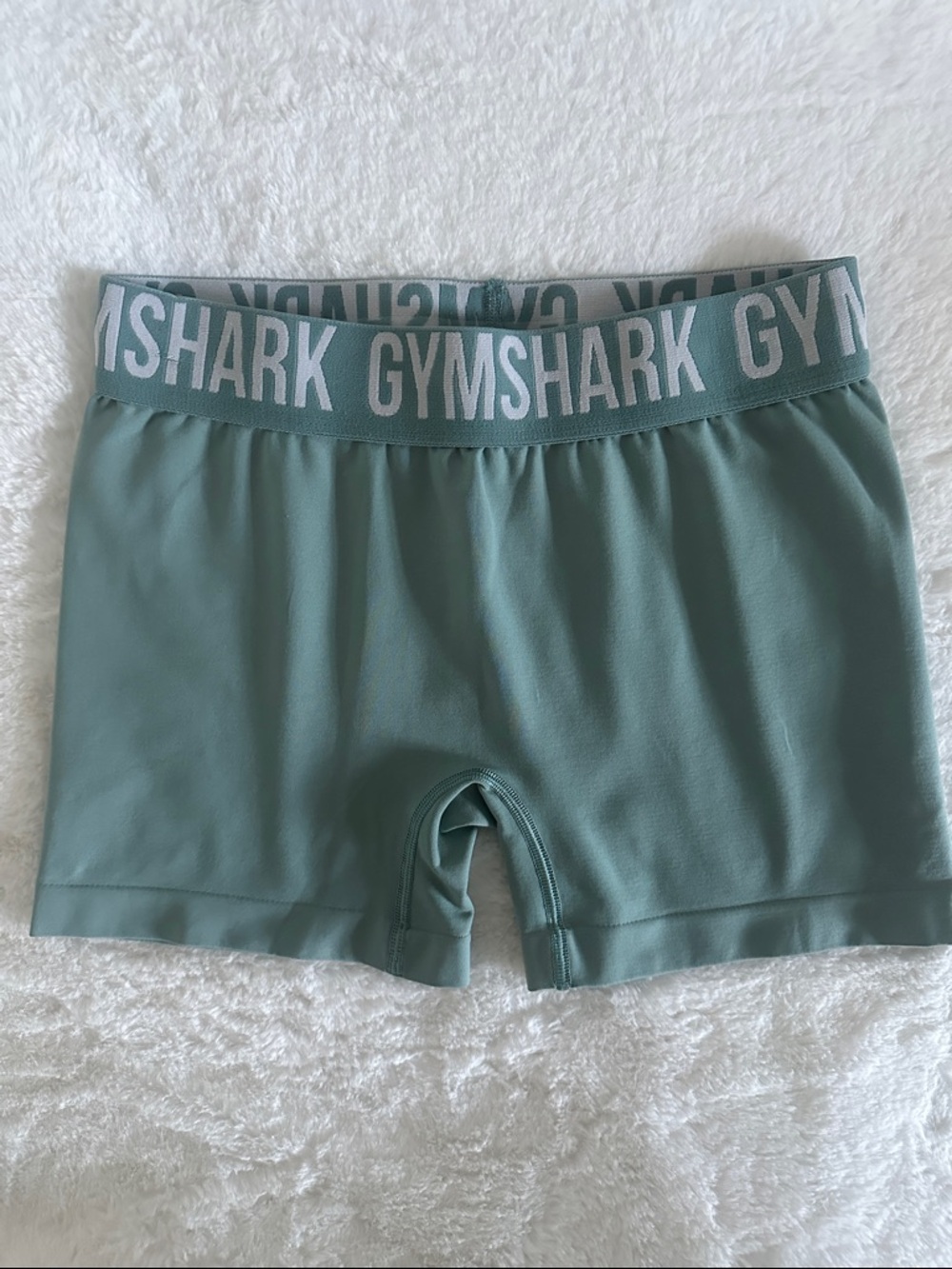 Gymshark - Sage Green Mid-Rise Bike/Gym Shorts - Size Small